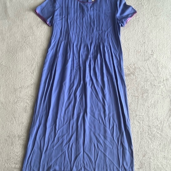 Vintage 90s purple front pleated midi dress size12 - Picture 2 of 12